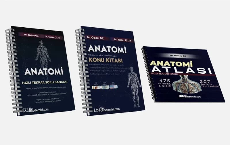Tıp Akademisi | Trio TUS Anatomi 3'lü Set (Konu Kitabı + Soru Bankası + Hızlı Konu)