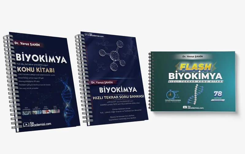 Tıp Akademisi | Trio TUS Biyokimya 3'lü Set (Konu Kitabı + Soru Bankası + Hızlı Konu)