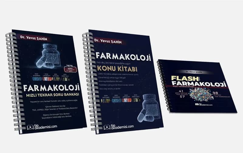 Tıp Akademisi | Trio TUS Farmakoloji 3'lü Set (Konu Kitabı + Soru Bankası + Hızlı Konu)