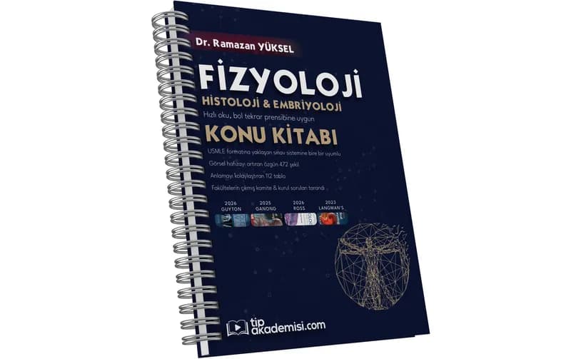 Tıp Akademisi | TUS Fizyoloji Histoloji Embriyoloji Konu Kitabı