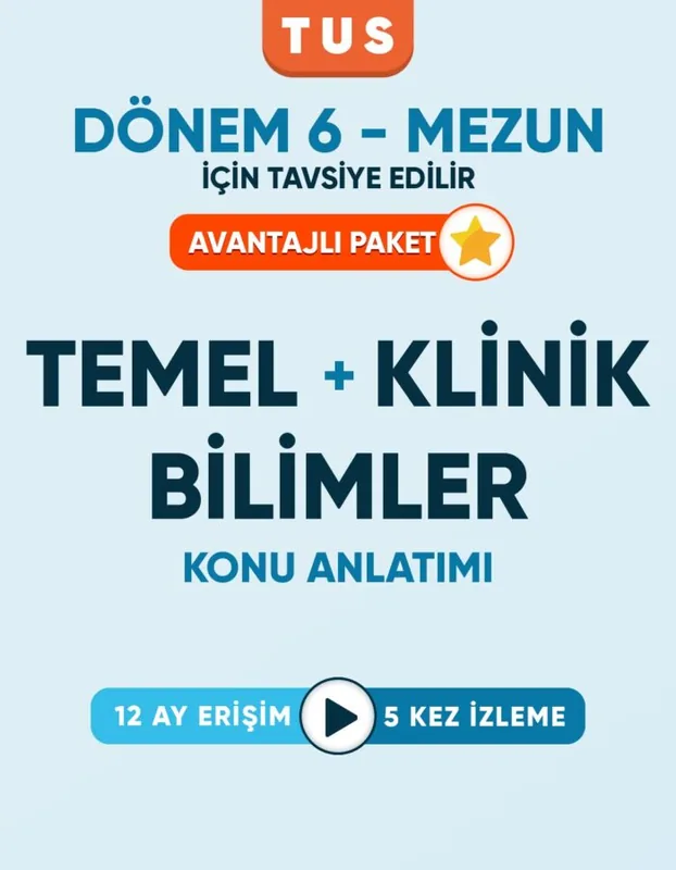 TUS | Temel ve Klinik Bilimler – Konu Videoları (12 Ay / 5 İzleme)