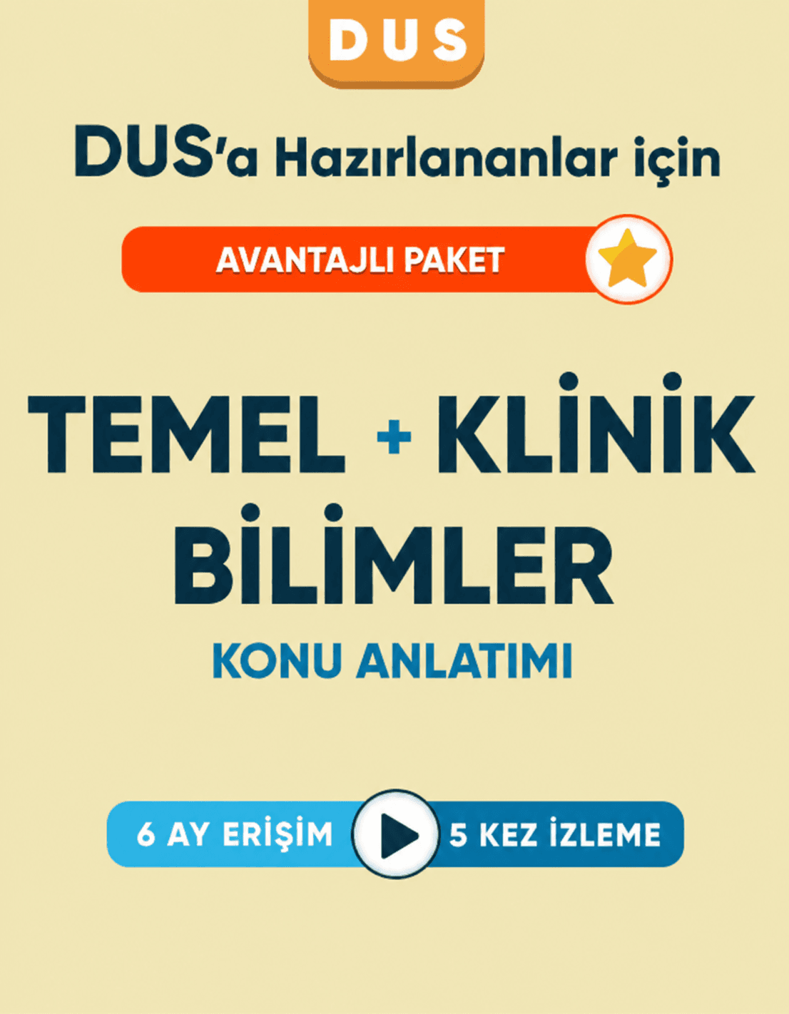 DUS | Temel ve Klinik Bilimler – Konu Videoları (6 Ay / 5 İzleme)